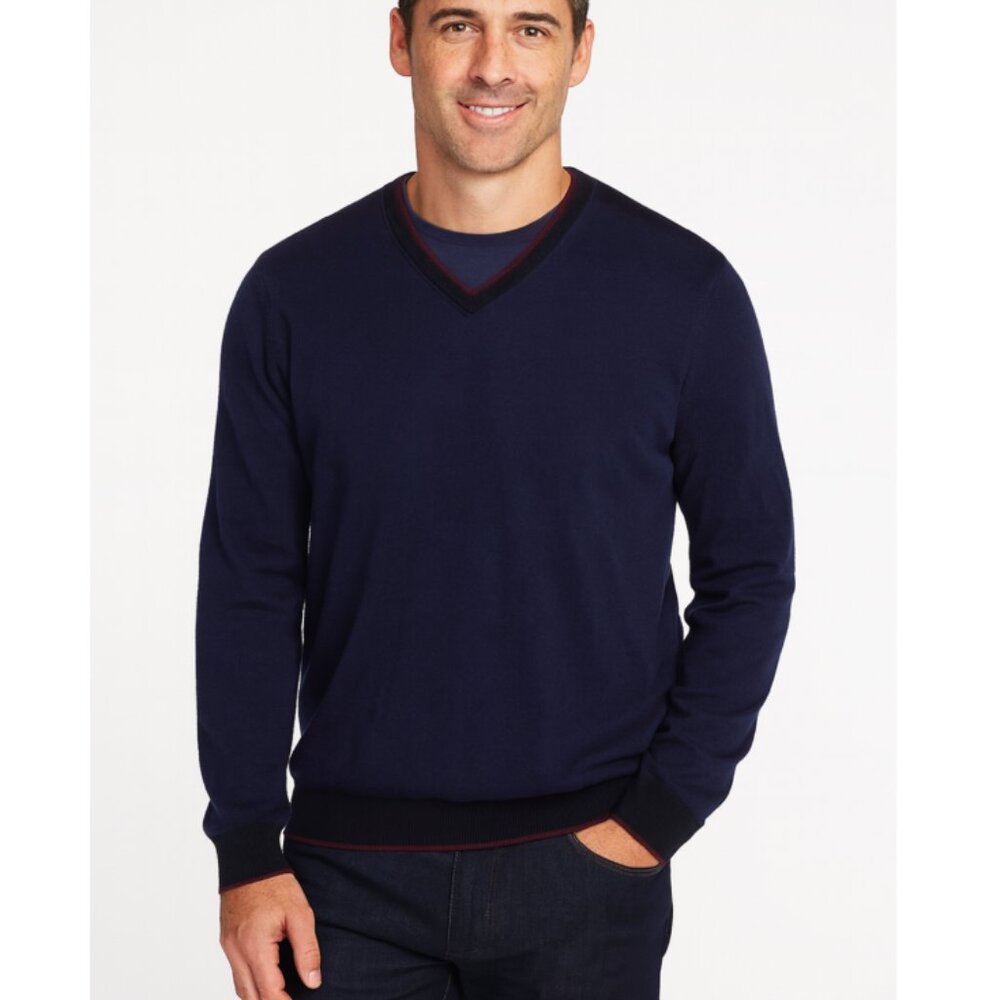 Ted Baker V-Neck Wool Blend Sweater Size XXL EUC